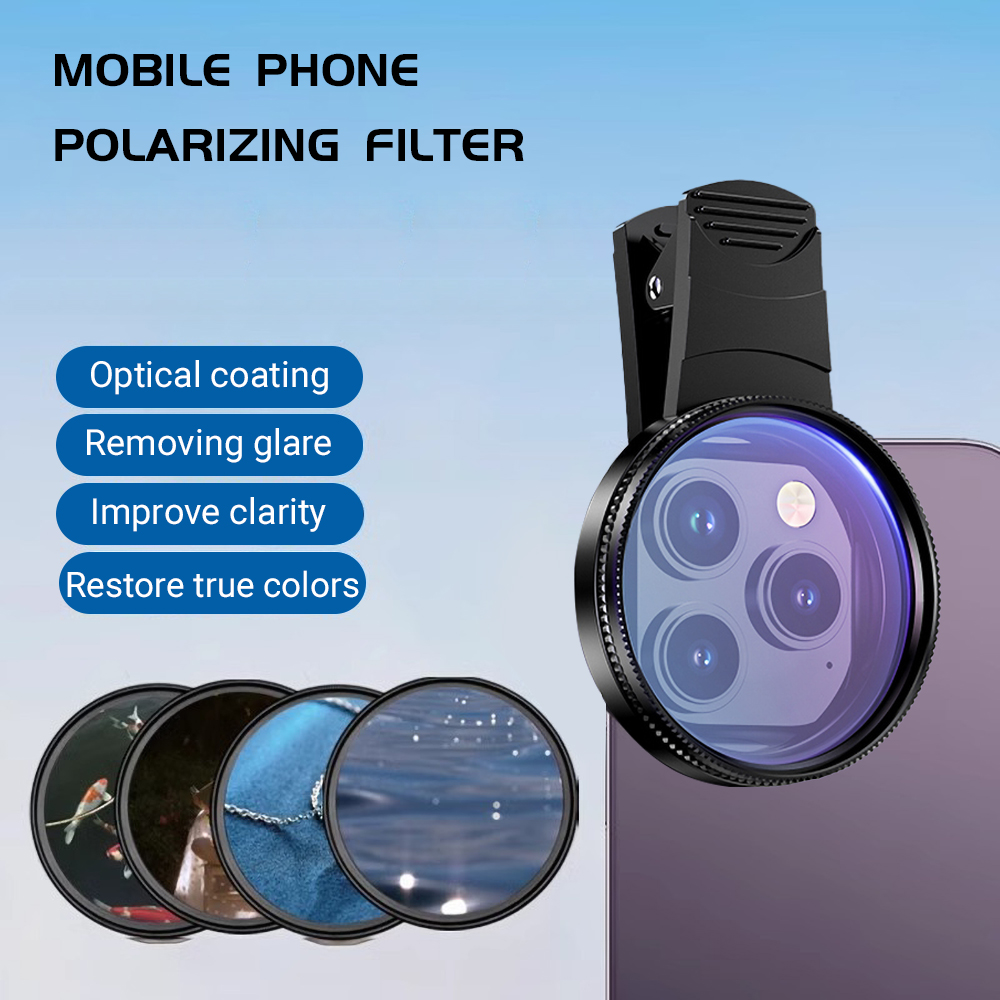 Phone Accessories For Photography - 52 ミリメートル携帯電話レンズユニバーサル偏光カメラクリップカメラアクセサリー付き円形 iPhone サムスン Xiaomi すべてのスマートフォン用