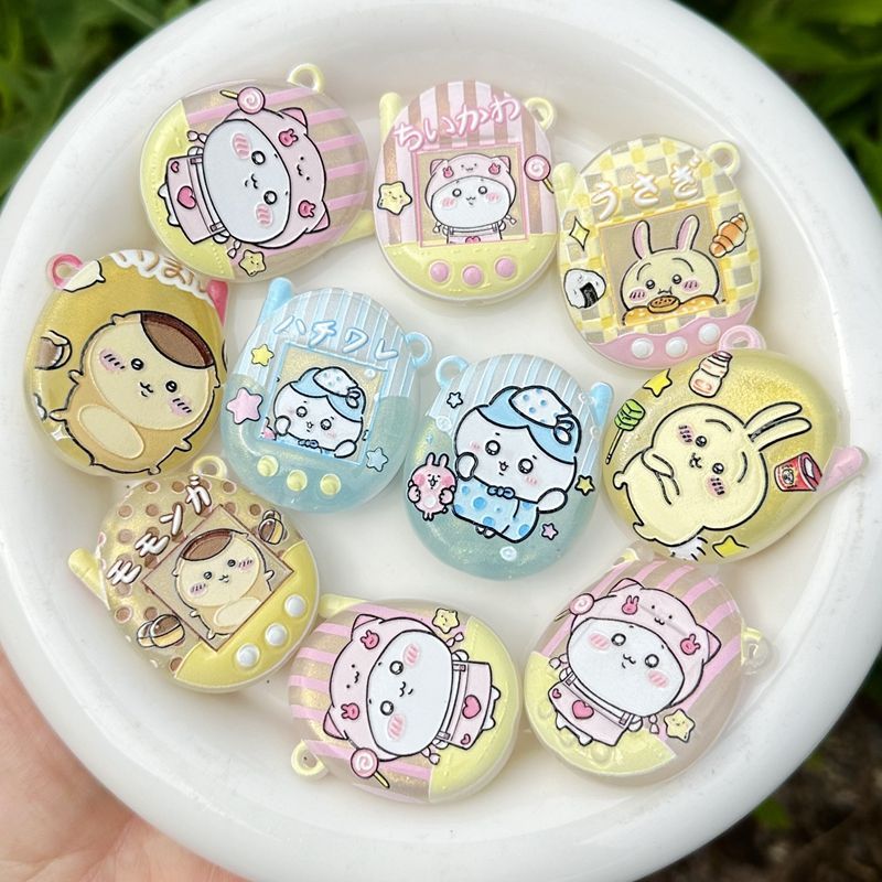 Phone Accessories Chain - 漫画風発光プリントのちいかわ穴あきキーホルダーバッグペンダントビーズペンDIYアクセサリー携帯電話チェーン