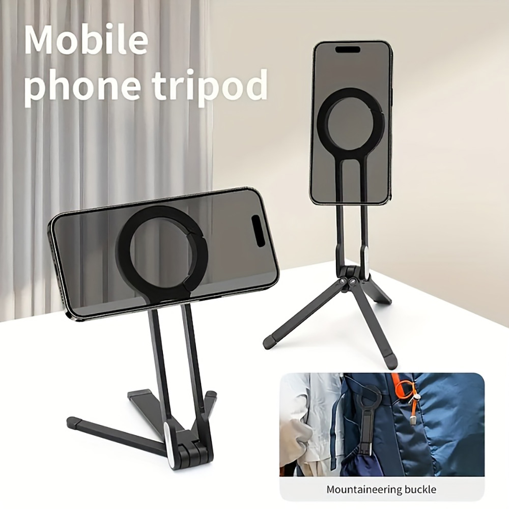 Phone Accessories For Photography - カラビナ式携帯電話三脚マグネットホルダー スタンド デスクトップ汎用調整可能折りたたみ式ブラケット iPhone 18 Pro
