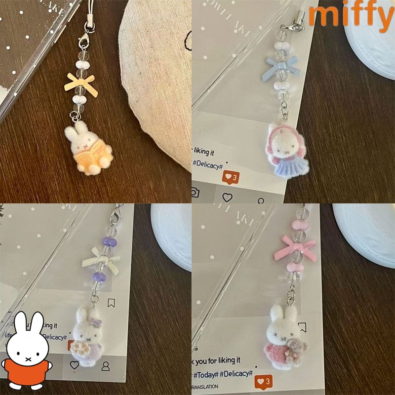 Phone Accessories Chain - かわいいミッフィーウサギ新しい甘い創造的な漫画パターン電話チェーン装飾ペンダントファッショナブルな多用途ポータブルキーホルダー