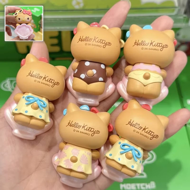 Phone Accessories Toys - 新しいハローキティ ヒッパーブラインドボックス「ゴー・トゥ・ビーチ」シリーズ キュートな寝そべりフィギュア付きスマホケースステッカー コレクタブルでおしゃれな玩具 デスクデコレーションギフト