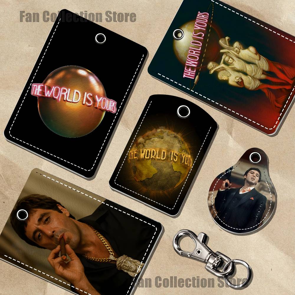 Airtag Holder Case - Scarfaces The World Is Yours レザーカードホルダー
