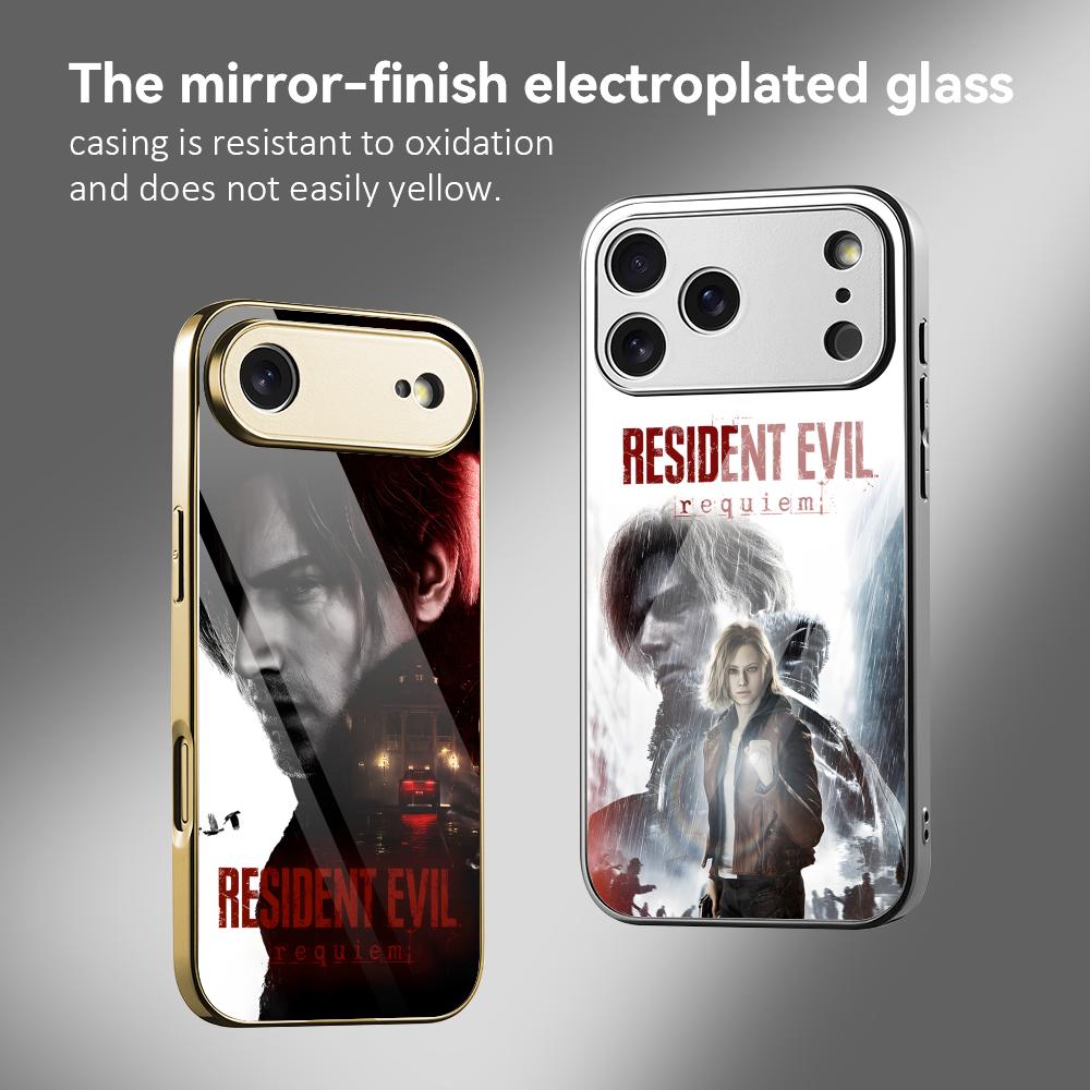 Apple Iphone 15 - ゲームR-Resident Evil 9スマホケース 電気メッキメタルバンパー耐衝撃ケース iPhone 17