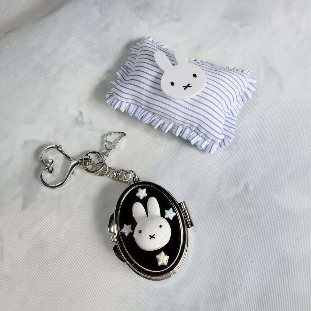 Phone Accessories Chain - かわいいミッフィーメイクアップミラー創造性Y2kメタルフリップカバーミラーキーホルダーバックパック装飾漫画電話チェーンアクセサリー