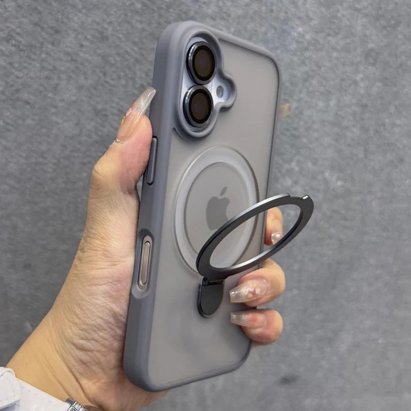 Phone Ring Holder - マットリングホルダー付きガラスレンズスマホケース iPhone 16 15 14 13