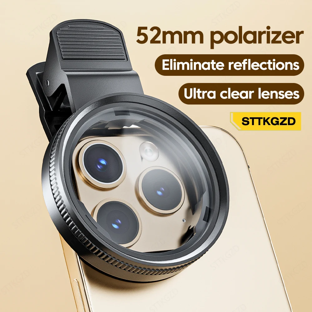 Phone Accessories For Photography - 新しい52mm CPL携帯電話レンズフィルターレンズクリップカメラアクセサリー円偏光フィルター Canon Nikon全スマートフォン対応