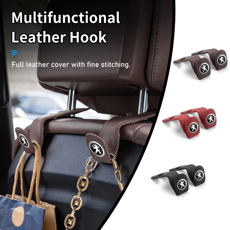 Phone Accessories Hanger - プジョー車用シートヘッドレストフック、電話ハンガー、収納ホルダーアクセサリー、307、308、206、207、208、407、508、5008、106、107、205、4008、301対応