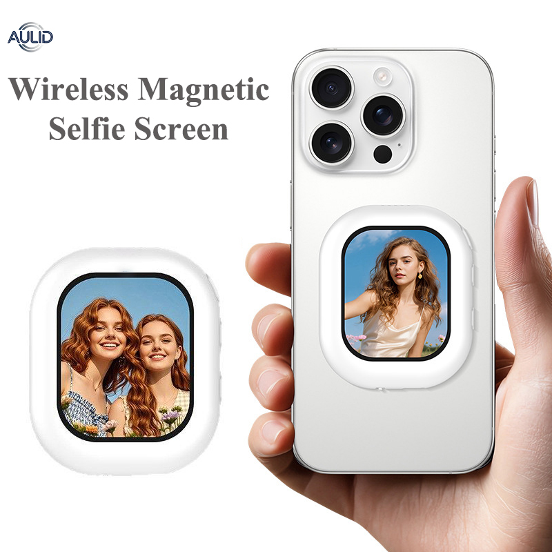 Phone Accessories For Photography - ワイヤレスミニ磁気セルフィースクリーンモニター iPhone 17/16 Androidスマホ背面カメラ撮影用 Vlog ライブ写真撮影アクセサリー