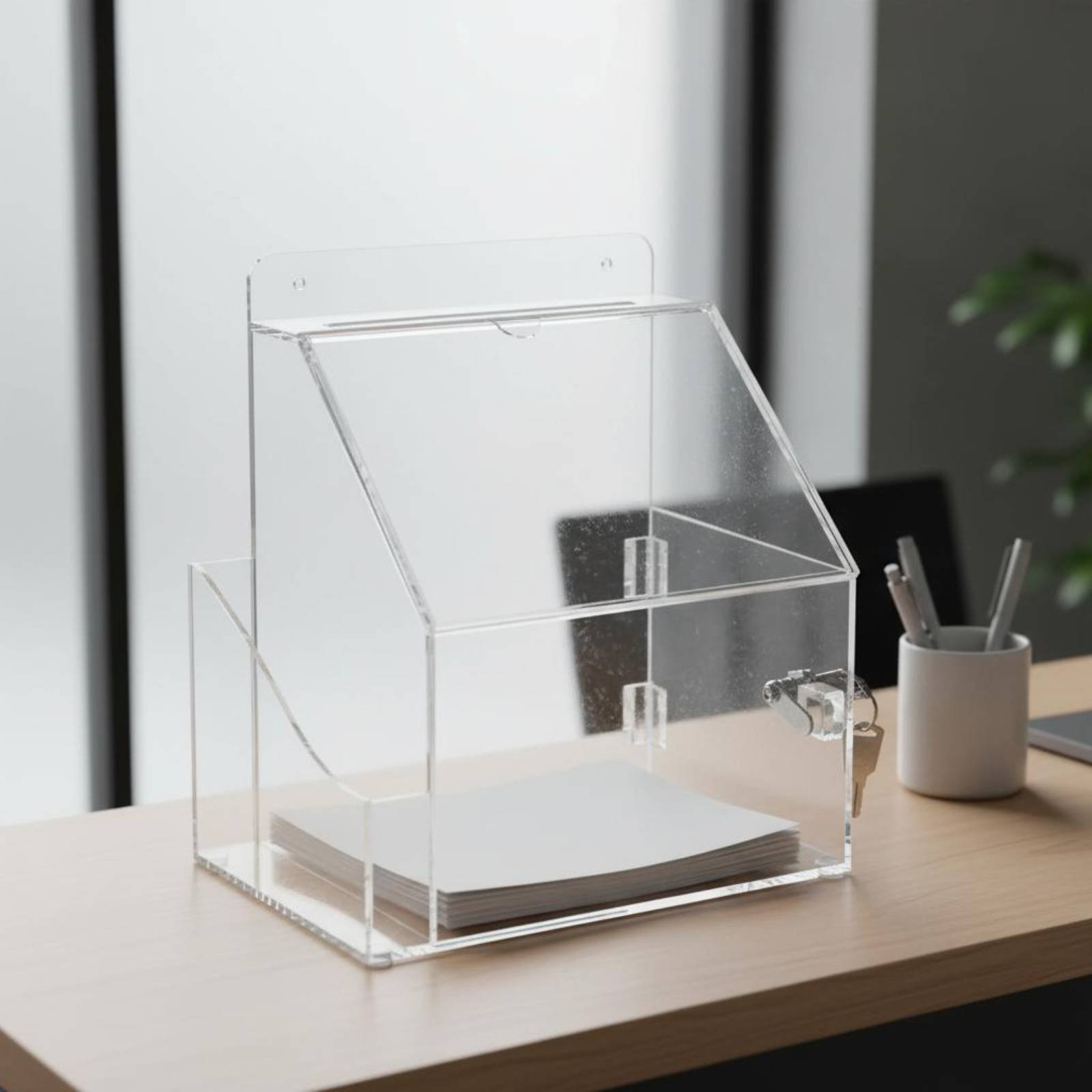 アクリル製寄付箱（鍵付き）多目的提案投票箱教会、会社、オフィ - Phone Accessories Company のレビューと価格