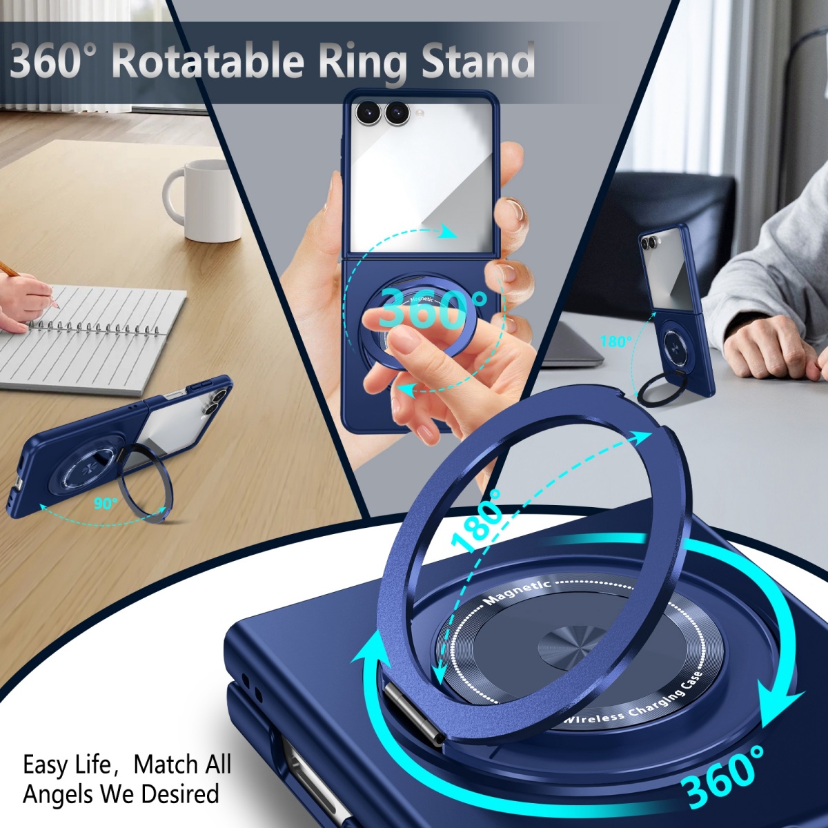 磁気金属回転リングホルダー電話ケースギャラクシー Z フリッ - Phone Ring Holder のレビューと価格