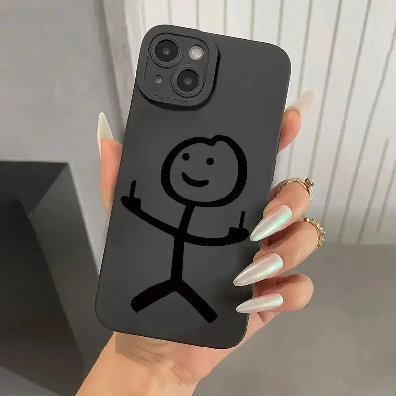 かわいい漫画マッチマン柄マットシリコン製スマホケース iPh - Apple Iphone 15 のレビューと価格