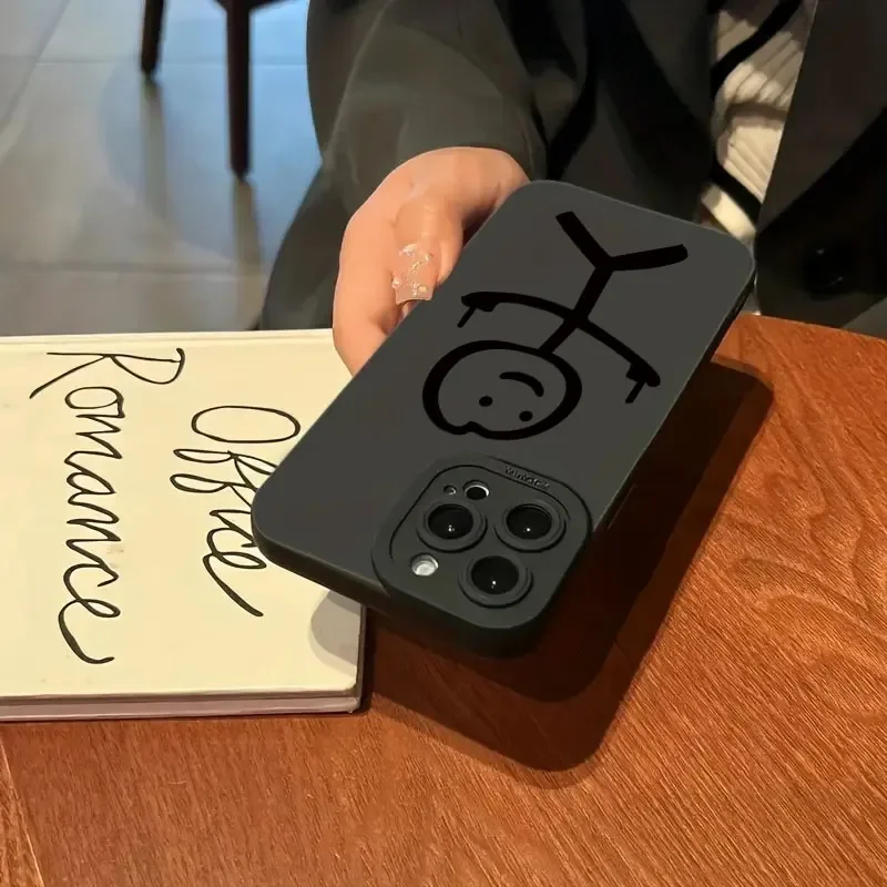 かわいい漫画マッチマン柄マットシリコン製スマホケース iPh - Apple Iphone 15 のレビューと価格