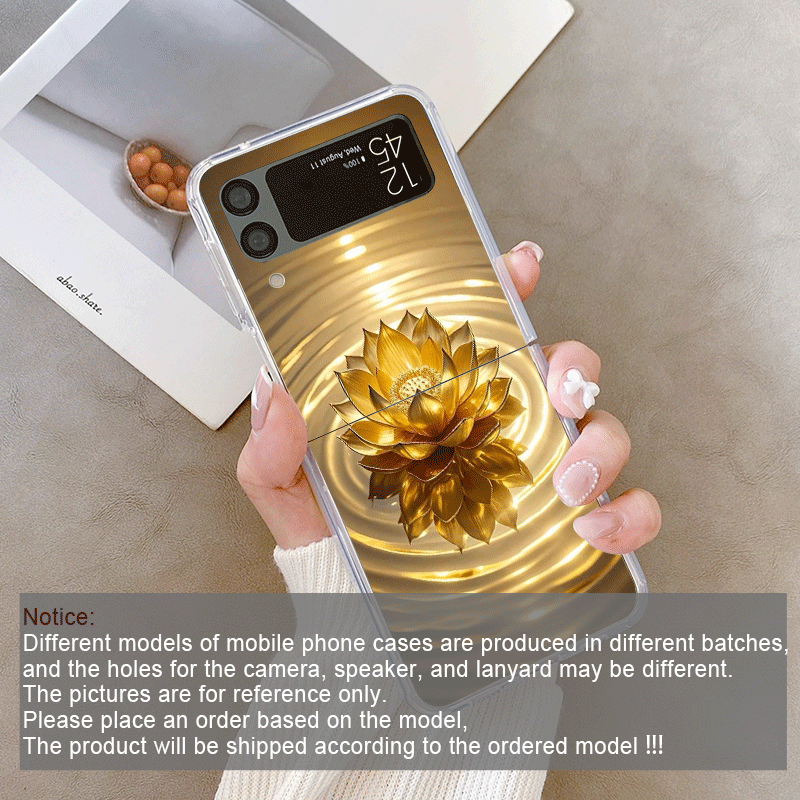 クリエイティブな金色の蓮の花模様のスマホケース、Samsun - Z Phone Accessories のレビューと価格
