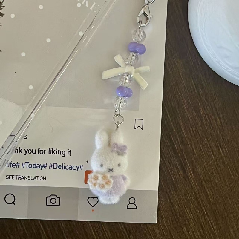 かわいいミッフィーウサギ新しい甘い創造的な漫画パターン電話チ - Phone Accessories Chain のレビューと価格