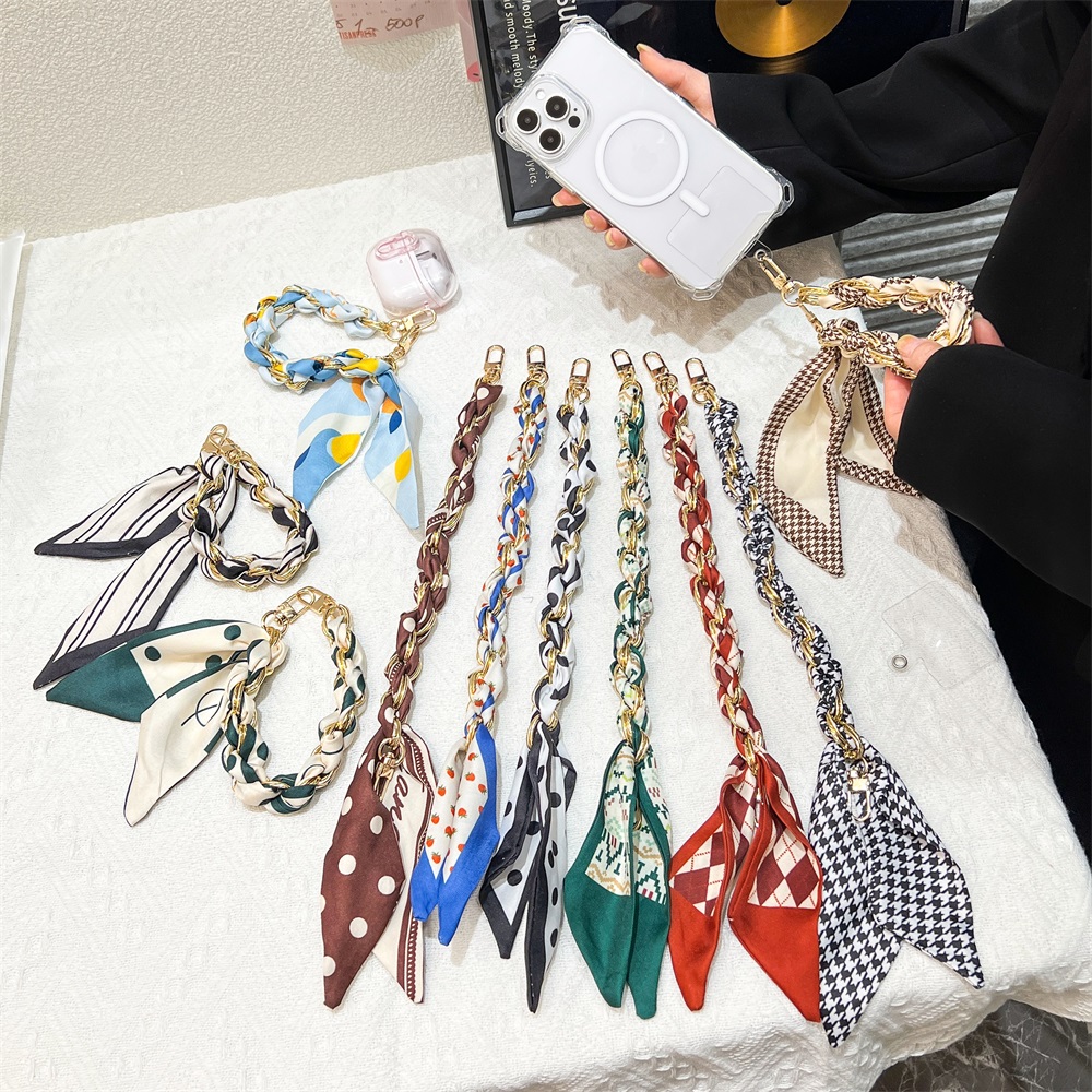 携帯電話用ショートストラップユニバーサルシルクスカーフハンド - Phone Accessories Chain のレビューと価格