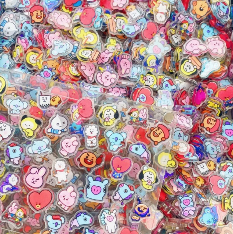 100個入り ミニBT21アクリルプレート DIYアクセサリ - Phone Accessories Toys のレビューと価格