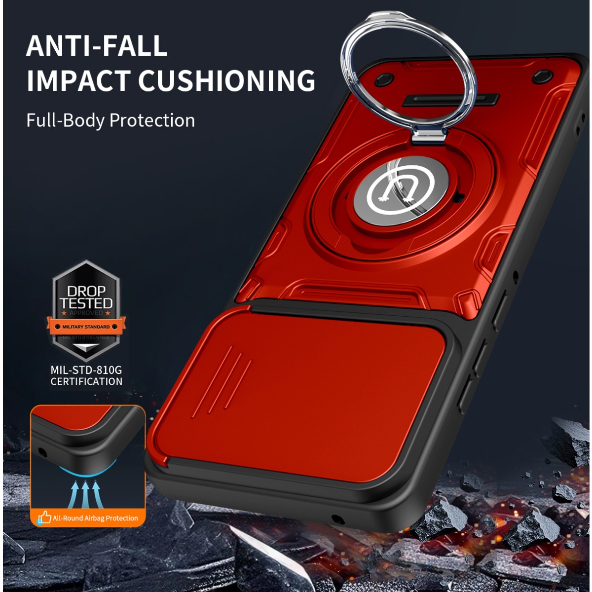 耐衝撃リングホルダー付きスマホケース Motorola Ed - Phone Ring Holder のレビューと価格
