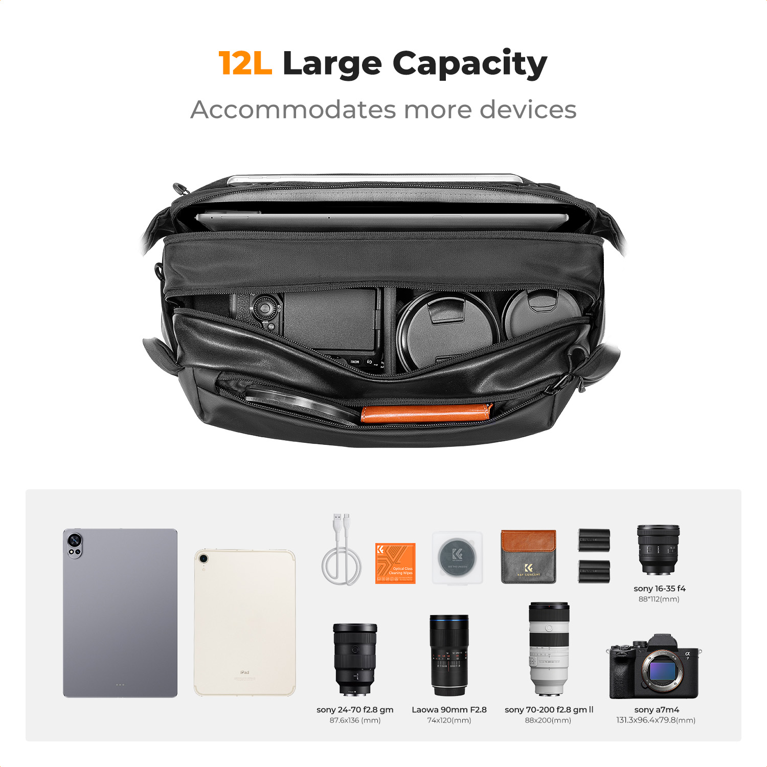 K&F CONCEPT 12L/10L カメラスリングバッグ - Phone Accessories For Photography のレビューと価格