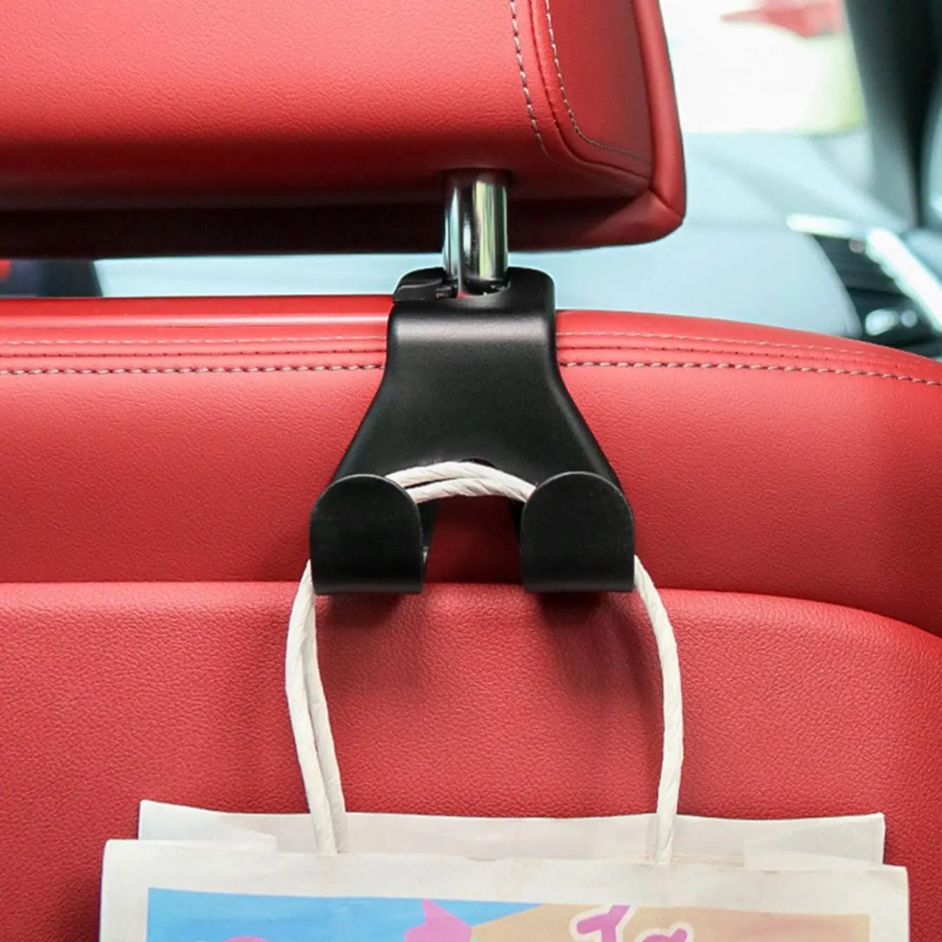 2個入り 車用ヘッドレストフック、バッグ/携帯電話用オートシ - Phone Accessories Hanger のレビューと価格