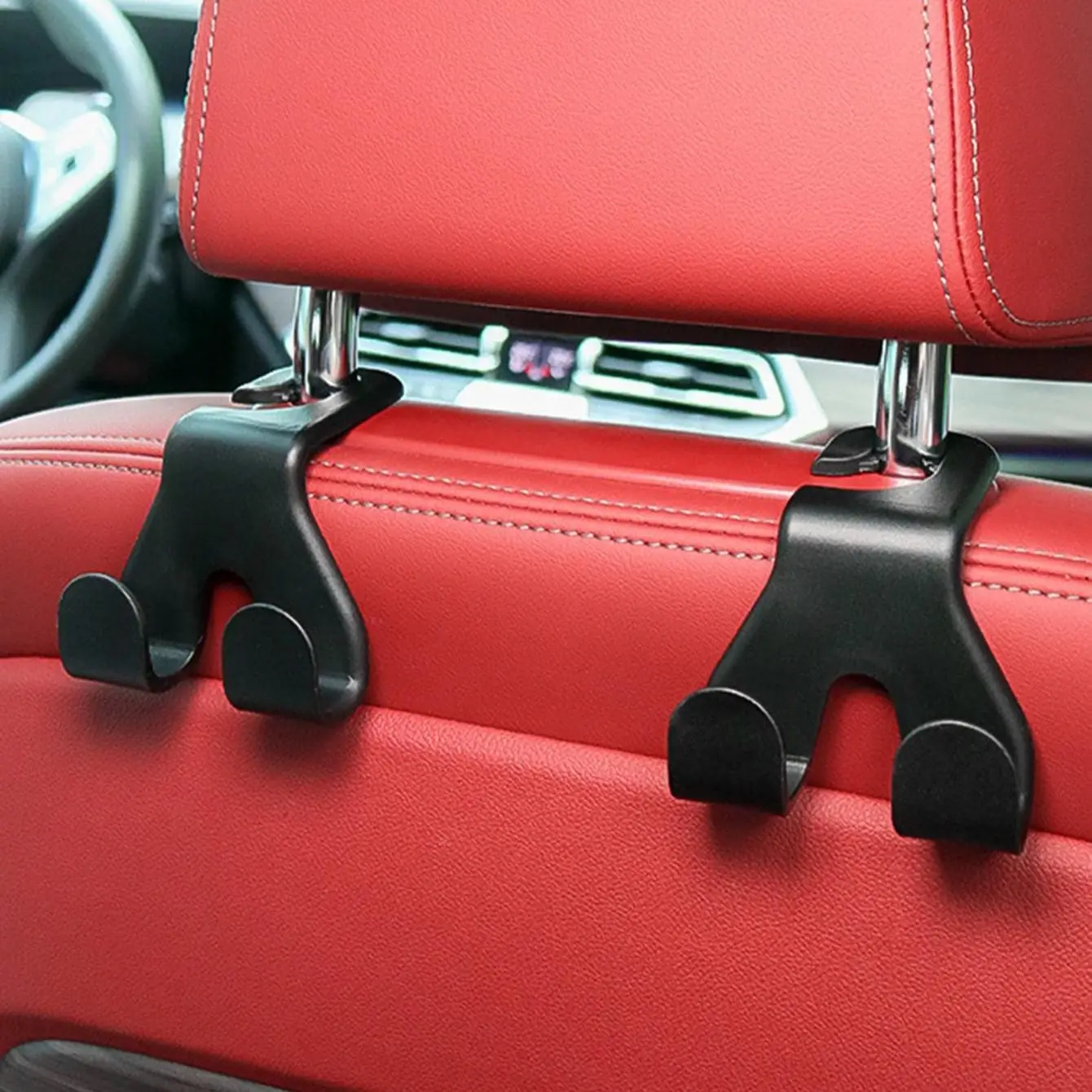 2個入り 車用ヘッドレストフック、バッグ/携帯電話用オートシ - Phone Accessories Hanger のレビューと価格