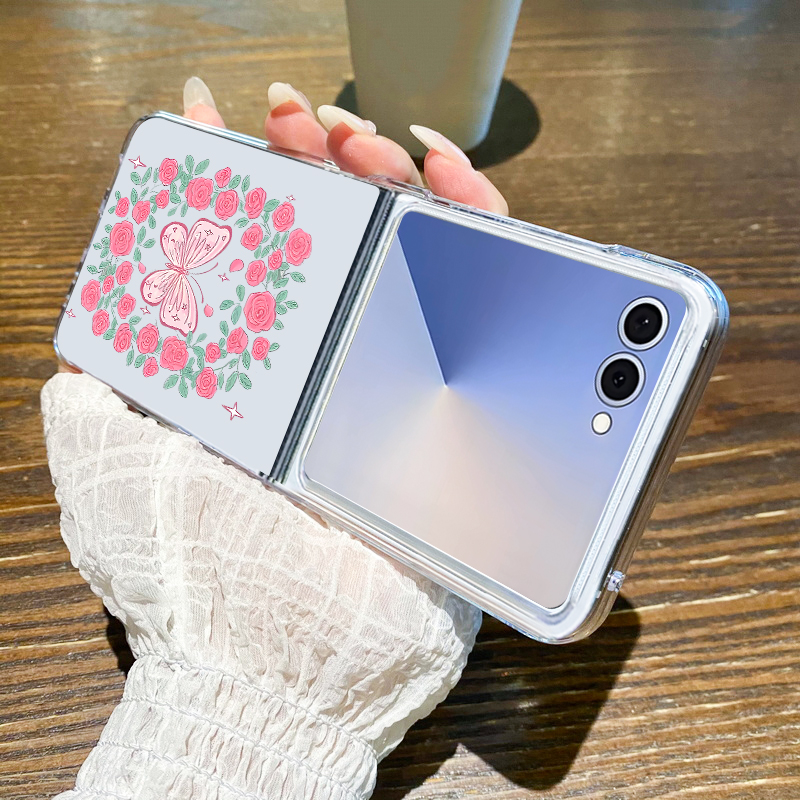 ピンクの花柄スマホケース Samsung Galaxy Z  - Z Phone Accessories のレビューと価格