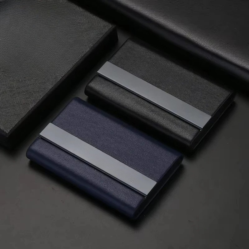 カスタムロゴ Pu レザーステンレス鋼名刺ケースボックスパー - Phone Accessories Company のレビューと価格