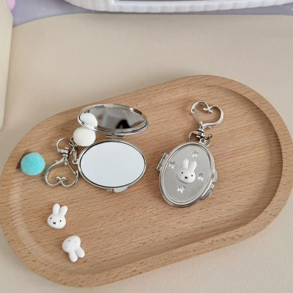 かわいいミッフィーメイクアップミラー創造性Y2kメタルフリッ - Phone Accessories Chain のレビューと価格