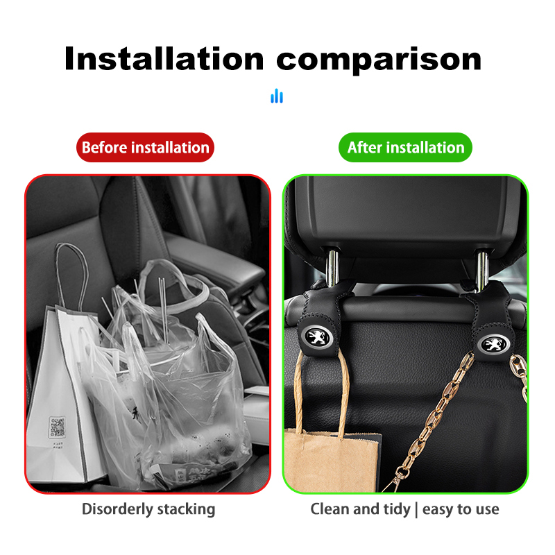 プジョー車用シートヘッドレストフック、電話ハンガー、収納ホル - Phone Accessories Hanger のレビューと価格