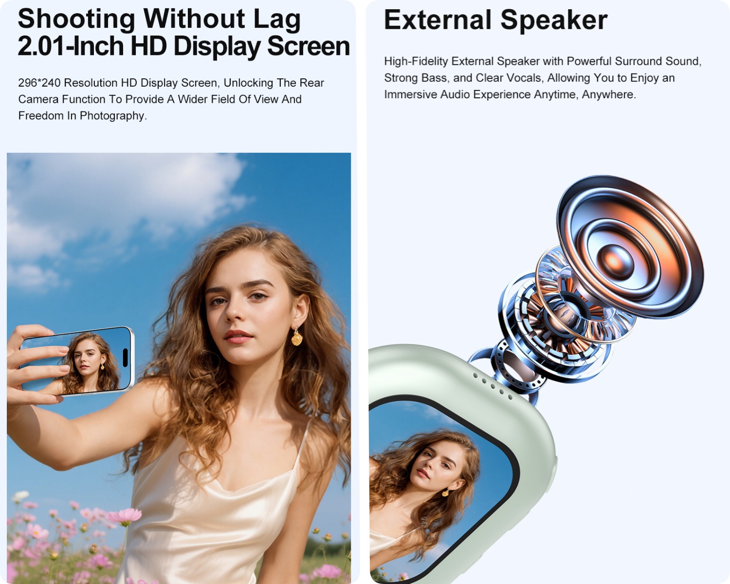 ワイヤレスミニ磁気セルフィースクリーンモニター iPhone - Phone Accessories For Photography のレビューと価格
